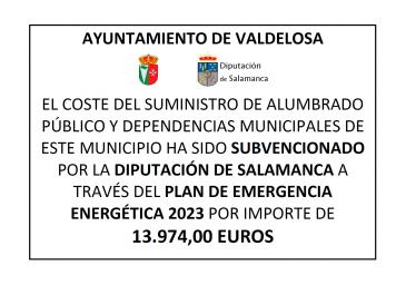 SUMINISTRO DE ALUMBRADO PÚBLICO Y DEPENDENCIAS MUNICIPALES  PLAN DE EMERGENCIAENERGÉTICA 2023